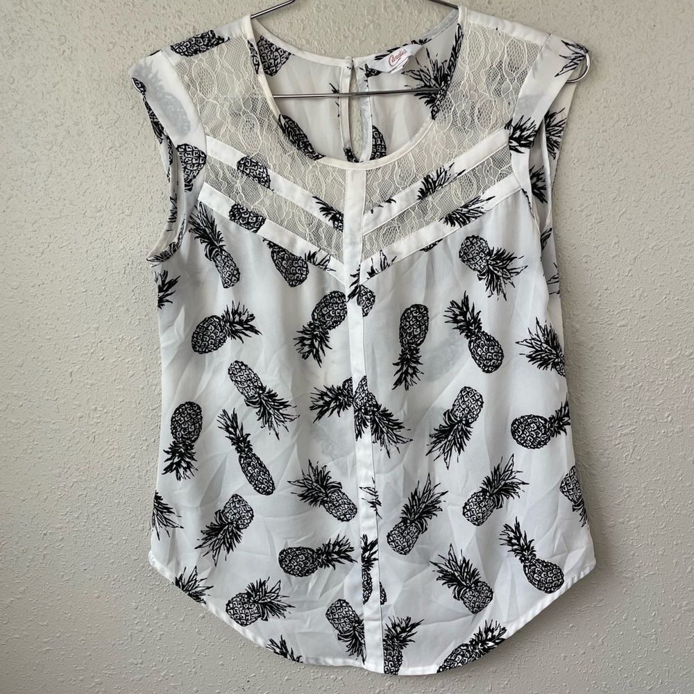 Candies Pineapple Tank Top Size S EUC